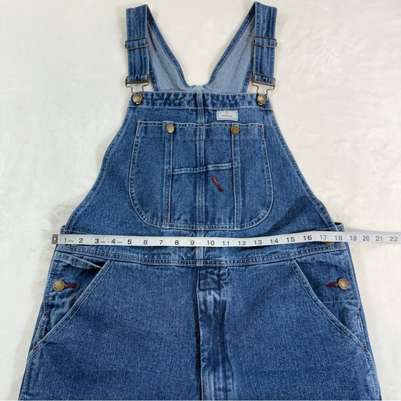 HISEA Bib Overalls Mens 34X32 Blue Denim Carpenter Hammer Loop Workwear Utility - Picture 11 of 14